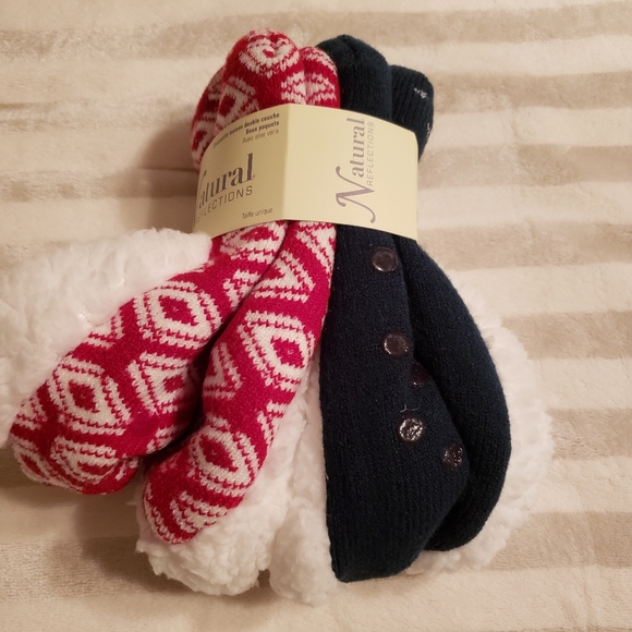 NWT Natural Reflections Double Layer Home Slippers with Aloe for 2-Pair (OS) - Picture 9 of 9